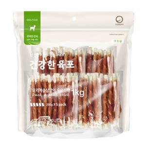 건강한육포 오리가슴살말이 우유스틱 1kg