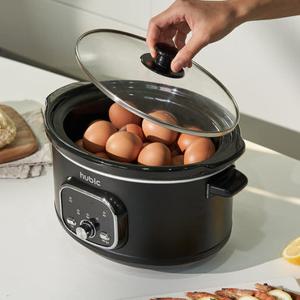 휴빅 타이머 맥반석 슬로우 쿠커 찜기 대용량 3.5L 내솥 분리형 전기냄비