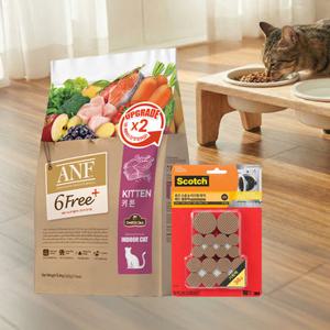 [우리와] [SET] ANF 6Free+ 인도어 캣 키튼 5.6kg +층간 소음 미끄럼 방지 패드 36개입 (고양이 사료 세트)