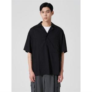 에잇세컨즈 214765BY55 남 여성셔츠 리넨 블렌디드 반단작 셔츠 블랙 55 4239226
