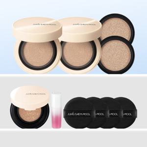 [더블세트][밀착커버] 정샘물 스킨누더 커버레이어 쿠션 (본품+리필)x2  [쿠션 미니+퍼프 4매+틴트 미니]