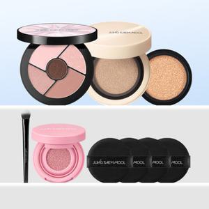 [커버쿠션&아이세트] 정샘물 스킨 누더 커버레이어 쿠션(본품+리필) + 아이팔레트 코어 (+아이팔레트브러쉬+쿠션퍼프4P+미니블러셔)