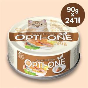 고양이사료대용량 90gX24개 아마씨 연어와 캣캔 옵티원 YEW 사조