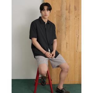[26SS 30% OFF][빈폴멘] 솔리드 반소매 셔츠 - 블랙 (BC6465C445)