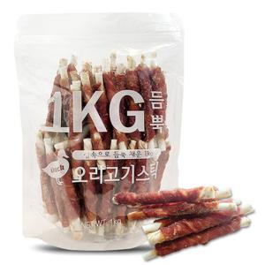1KG 듬뿍 오리고기스틱 대용량 강아지 간식 반려견 개껌 애견