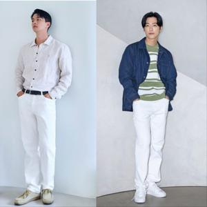 [백화점]부산본점웰메이드 베이직 화이트 일자스판데님 MUODL4S1311