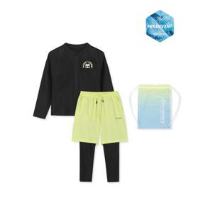 [백화점][디스커버리키즈] (DKSZ61063-BKS) 키즈 프레시벤트 래쉬가드+레이어드 레깅스 스윔 SET DKSZ61063BKS