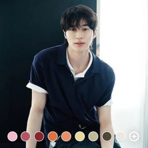 [백화점][지오다노][변우석] 남자 반팔티 카라/폴로넥 코튼 무지 면 피케 티셔츠 016512