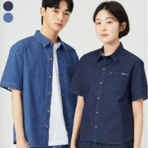 [백화점][게스(진)]남여공용 샴브레이 반팔셔츠 NP2W8201