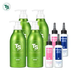 올뉴플러스 TS샴푸 500g*4개+실키부스터 100g*2개+쿨링부스터 100g*2개