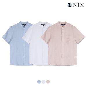 [NIX]남) 린넨 레귤러핏 헨리넥 반팔 셔츠(FNPMCSH102P)