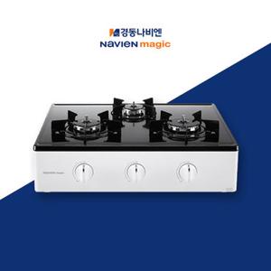 경동나비엔 정품 GRF-6003 ND PD 도시가스 크림화이트 3구 가스레인지 쿡탑