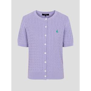 [빈폴레이디스] 코튼 케이블  반소매 카디건 라벤더 (BF625AE01T)