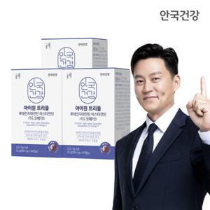 안국건강 아이원 트리플 루테인 지아잔틴 아스타잔틴 rTG오메가3 60캡슐 3박스 (3개월분)+미니100(30C)+쇼핑백