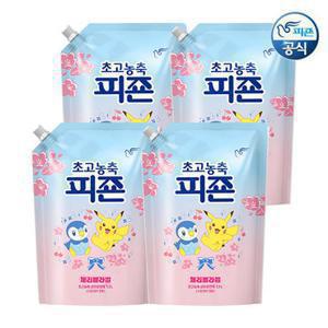 피죤 포켓몬에디션 초고농축 섬유유연제 체리블라썸 1.3L리필*4개