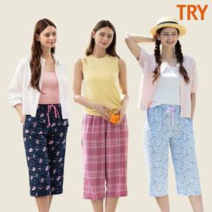 [TRY]26SS 신상 트라이 여성 인견 파자마 7부팬츠 3종