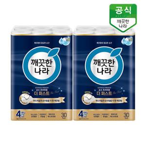 깨끗한나라 화장지 4겹 순수 프리미엄 더퍼스트 25m 30롤 x 2팩