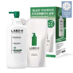 [최저가도전] 라보에이치 두피강화 클리닉 샴푸 610ml + 리필 400ml 세트