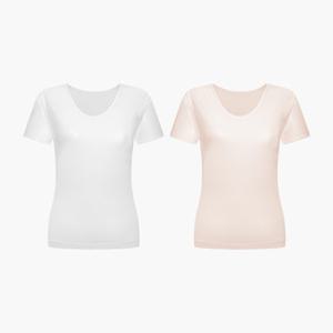 [BYC] 고급 순면 흰색 스킨색 여성 반팔 런닝 메리야스 BYI2550