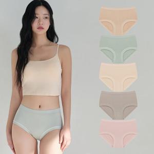 [비너스아르보] 부드러운 모달 하이웨이스트 팬티 5매입 (KPTE182S)