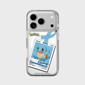 슬래시비슬래시 포켓몬 꼬부기 네임택 클리어 마그넷 케이스 for iPhone17 Series