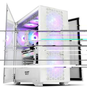 darkFlash 다크플래쉬 DLX21 RGB MESH 강화유리 (화이트) 미들케이스