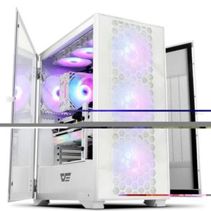 darkFlash 다크플래쉬 DLX21 RGB MESH 강화유리 (화이트) 미들타워