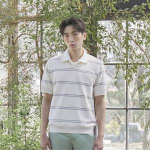 [라코스테 공식][시즌오프 30%off] 남성 오픈카라 핀 스트라이프 반팔 스웨터 폴로 셔츠 PH396E-56G XFJ