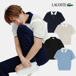 [라코스테 공식][시즌오프 30%off] 남성 립조직 카라 연사 반팔 스웨터 폴로 셔츠 PH943E-56G 5종 택1
