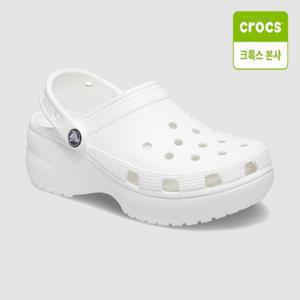 [크록스] 클래식 플랫폼 클로그 우먼 화이트 206750-100 206750