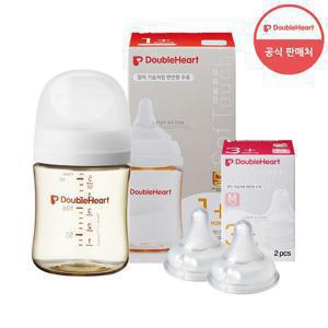 [더블하트] 3세대 160ml 베이직 젖병1개(젖꼭지포함)+젖꼭지2개