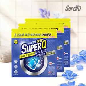 슈퍼딥큐 캡슐세제 오션브리즈 42개입X3팩 대용량 실내건조 드럼 일반 겸용