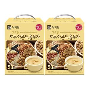 녹차원 고소하고 건강한 호두 아몬드 율무차 50스틱x2개 (총100스틱)