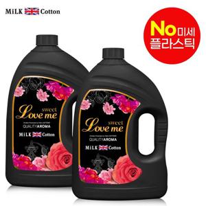 밀크코튼 고농축 섬유유연제 러브미 3.06L 2개