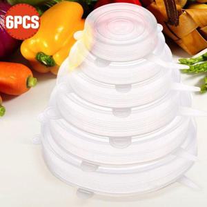 실리콘랩 요술 만능 반찬커버 6PCS 밀폐용기 뚜껑세트 (WA66DBF)