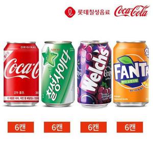 갤러리아_코카콜라 사이다 웰치스 환타 355ml 4종 세트 24캔