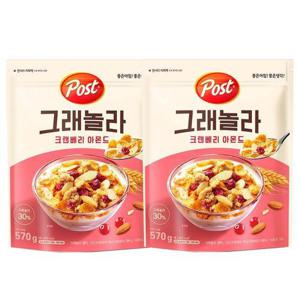 갤러리아_포스트 그래놀라 크랜베리아몬드 570g X 2개