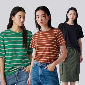 여성 USA 콤드코튼 데일리 티셔츠 5종택1
