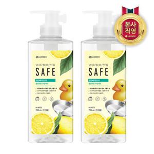 세이프 주방세제 천연베이킹소다 클린레몬 용기형 720ML x 2개
