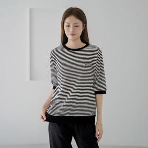 엄마옷 마담4060 에바패치단가라티셔츠 -QTE2604031-