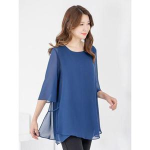 [모슬린]엄마옷 블라우스 쉬폰 7부 이중 라운드 MQG127479 마담 미시 중년여성 빅사이즈 할머니옷 50대 6..