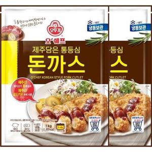 [오뚜기]오쉐프 제주담은 통등심 돈까스(돼지고기 65) 1kg x 2봉