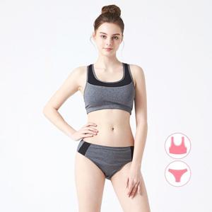 베이직엘르 여성인 래쉬가드 이너 브라탑 팬티 수영복 세트 BEL-S231G