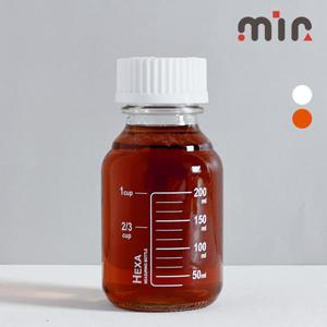 헥사 눈금유리병 250ml GL45캡 랩보틀 주스 우유 스무디 공병