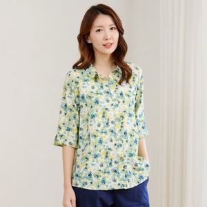 [우일인견] 여성 여름 인견 오픈 셔츠 블라우스(패턴)