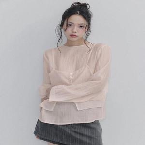 [모어렌][모어렌] [레이어드] 모얼스 뷔스티에 블라우스 세트