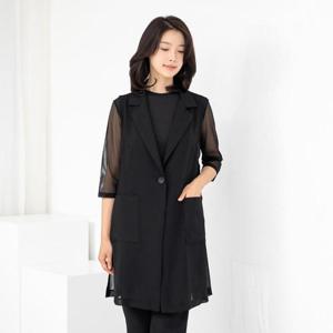 엄마옷 카라 쉬폰 정장 조끼 614BNM245 중년여성/50대/60대/마담/빅사이즈/할머니옷