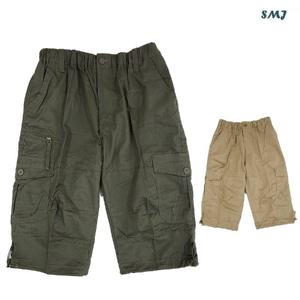 SMJ338 남자 7부 면 반바지 중년 남성 카고 반바지 32~42인치