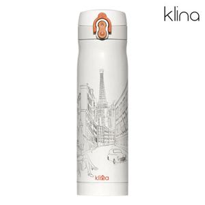 클리나 보온보냉 원터치 텀블러 500ml 에펠/화이트