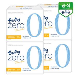 순수한면 생리대 제로 롱팬티라이너 20P x 4팩